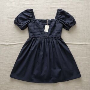Quince 100%Organic Cotton Navy Blue Mini Dress